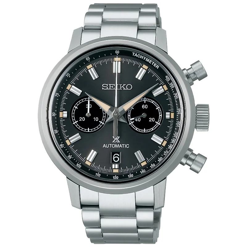 Seiko Prospex Speedtimer SRQ037J1 Automatic Chronograph Gray Dial 100M Men Watch