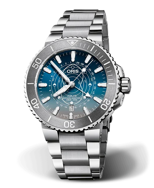 Oris Aquis Dat Watt Limited Edition Watch with Blue Dial, 43.5mm