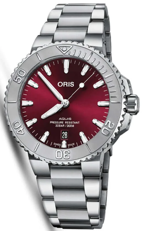 ORIS AQUIS Cherry Edition on Bracelet 01 733 7766 4158-07 8 22 05PEB