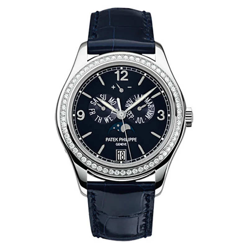 Patek Philippe Complications Annual Calendar Moon Phases White Gold Navy Blue Dial | 5147G-001