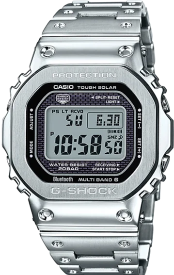 Casio G-Shock Full Metal Bluetooth Square Face  Silver GMW-B5000D-1