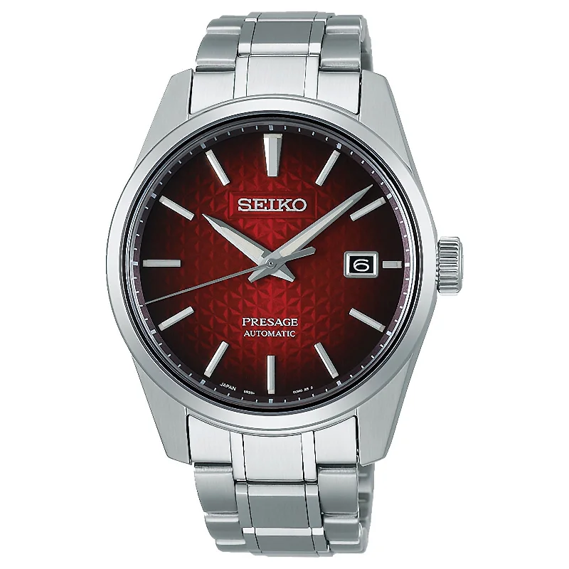 Seiko Presage SPB227J1 Sharp Edged SPB227J1 Automatic Red Dial Date Display Watch