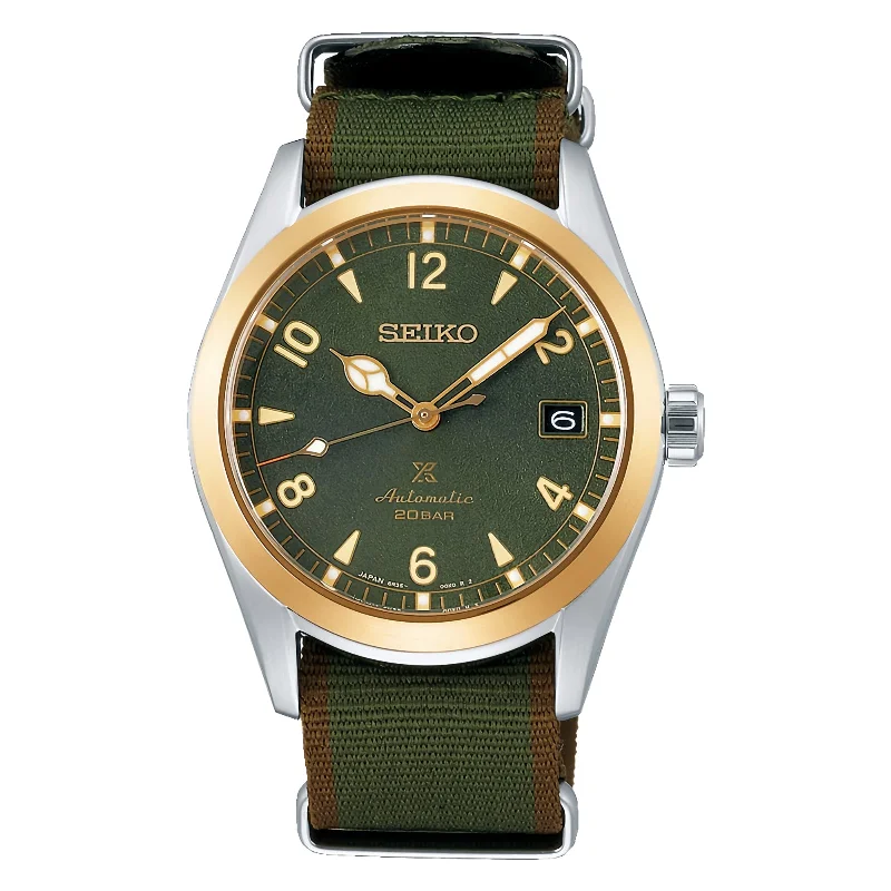 Seiko Prospex Land SPB212J1 Alpinist Dark Green Dial Leather Strap Watch JAPAN