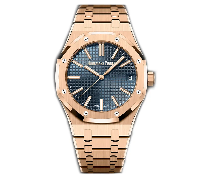 41mm 18k Rose Gold Blue Dial on Bracelet