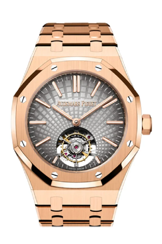 Audemars Piguet Royal Oak 41 Flying Tourbillon Rose Gold Slate Grey Mens Watch 26530OR.OO.1220OR.01