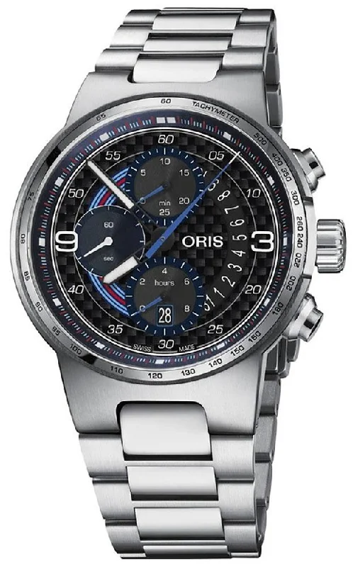 Oris Williams Martini Racing Limited Edition Chronograph Automatic Stainless Steel Black Dial Date Mens Watch 774 7717 4184-Set MB