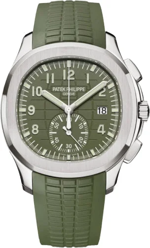 Patek Philippe Aquanaut Chronograph 42.2 mm White Gold Khaki Green Dial - 5968G-010