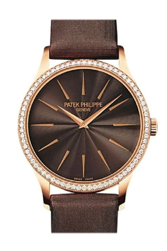 Patek Philippe Calatrava Rose Gold Brown Dial 33mm Ladies Watch 4897R-001