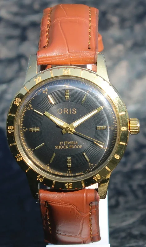 Antique Vintage ORIS 17 Jewels FHF ST96 Mechanical Hand Wind Swiss Made Men's Wristwatch