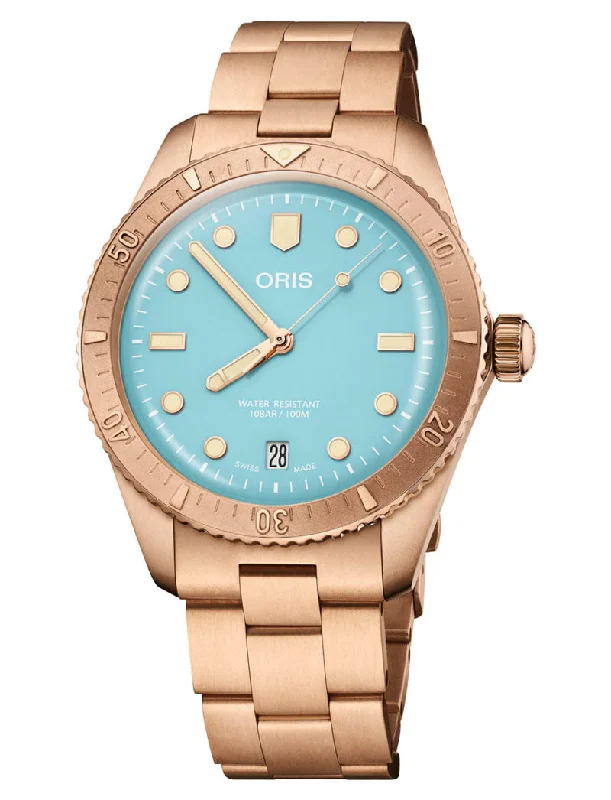 Oris Diving  Divers Sixty-Five Bronze Cotton Candy - 01-733-7771-3155-07-8-19-15