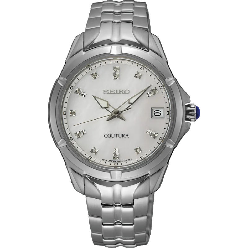 Seiko Coutura Analogue Mother of Pearl Dial Stainless Steel Watch SUR593P