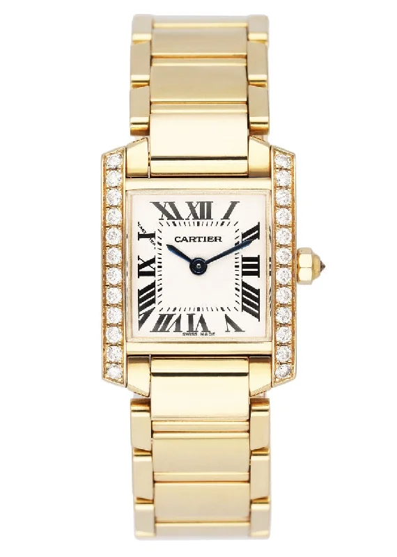 Cartier Tank Francaise WE1001R8 Diamond 18k Yellow Gold Ladies Watch