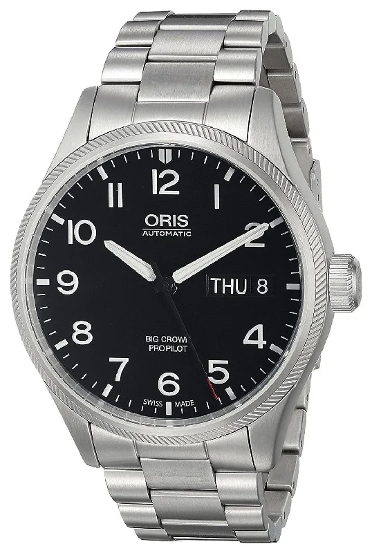 Oris Big Crown ProPilot Automatic Stainless Steel Black Dial Day-Date Mens Watch 752 7698 4164-MB