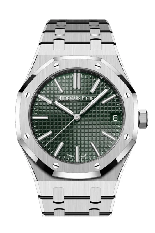 Audemars Piguet Royal Oak 41 Khaki Green Dial 50th Anniversary Watch 15510ST.OO.1320ST.04 DCM