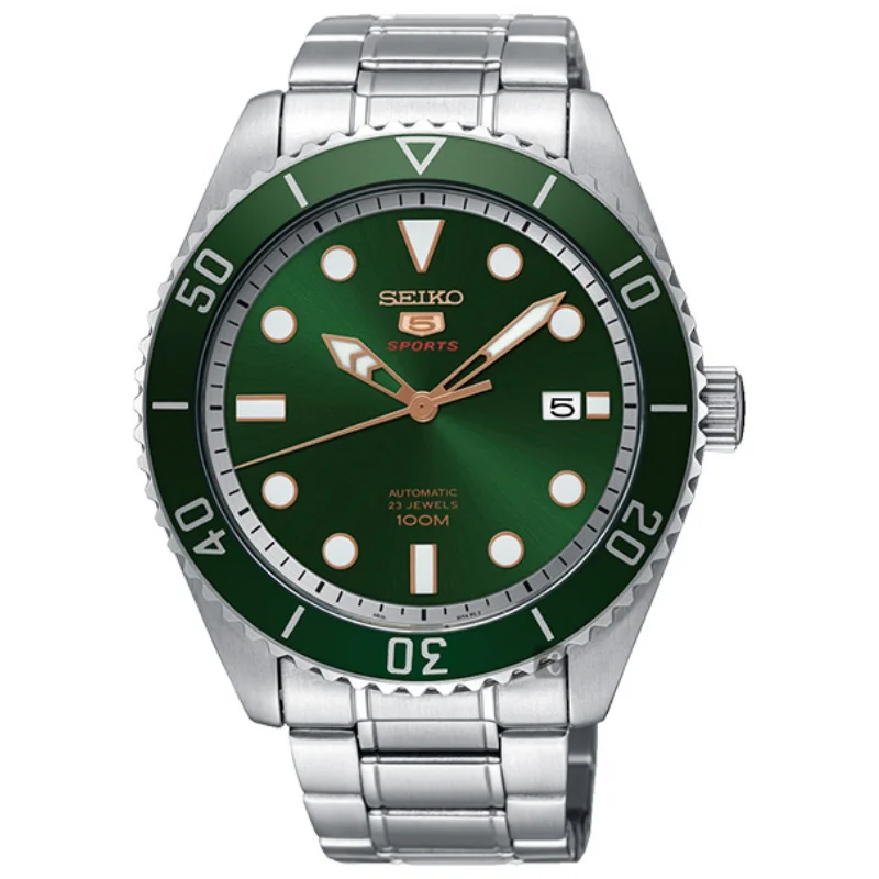 Seiko 5 SRPB93J1 Automatic 23 Jewels Green Dial Stainless Steel Men Watch