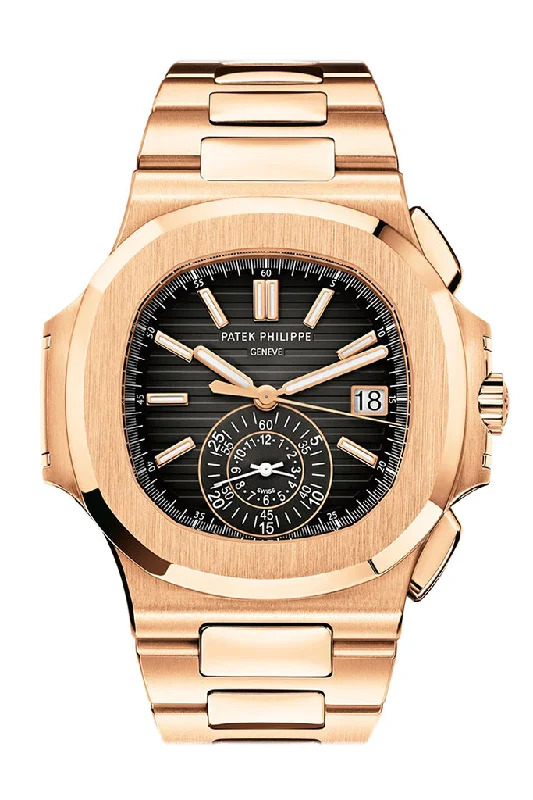 Patek Philippe Nautilus Rose Gold Black Graident Dial Mens Watch 5980/1R-001