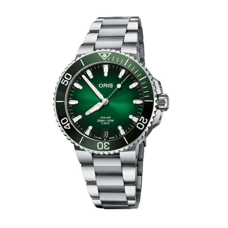 Oris Aquis Date Calibre 400 with Green Dial and Bracelet