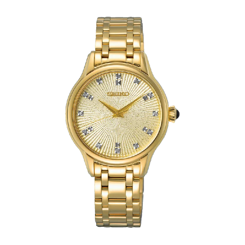 Seiko Gold Dimond Marker Ladies Watch SRZ552P