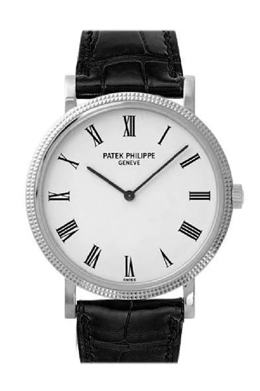 Patek Philippe Calatrava White Dial 18k White Gold 36mm Men's Watch 5120G