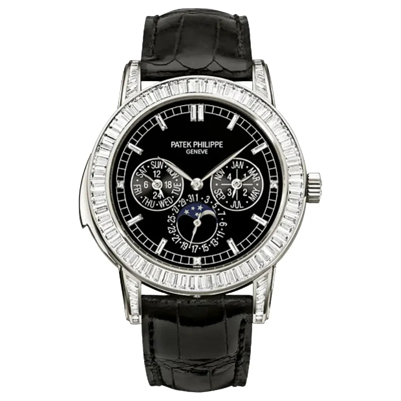 Patek Philippe 5073P-001 Complications Day-Date Annual Calendar 42 mm Moon Phase Black Index Platinum Diamond Set Automatic - 42mm