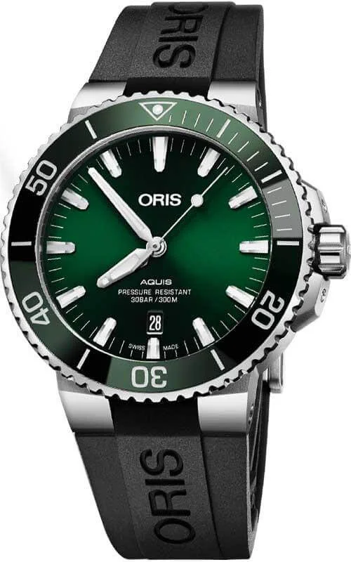 Oris Aquis Date Green Dial Watch 01 733 7730 4157-07 4 24 64EB