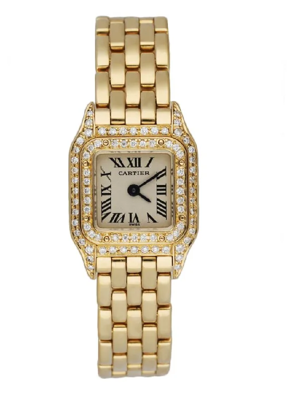 Cartier Panthere Mini 1131-1 18K Yellow Gold & Diamond Set Ladies Watch