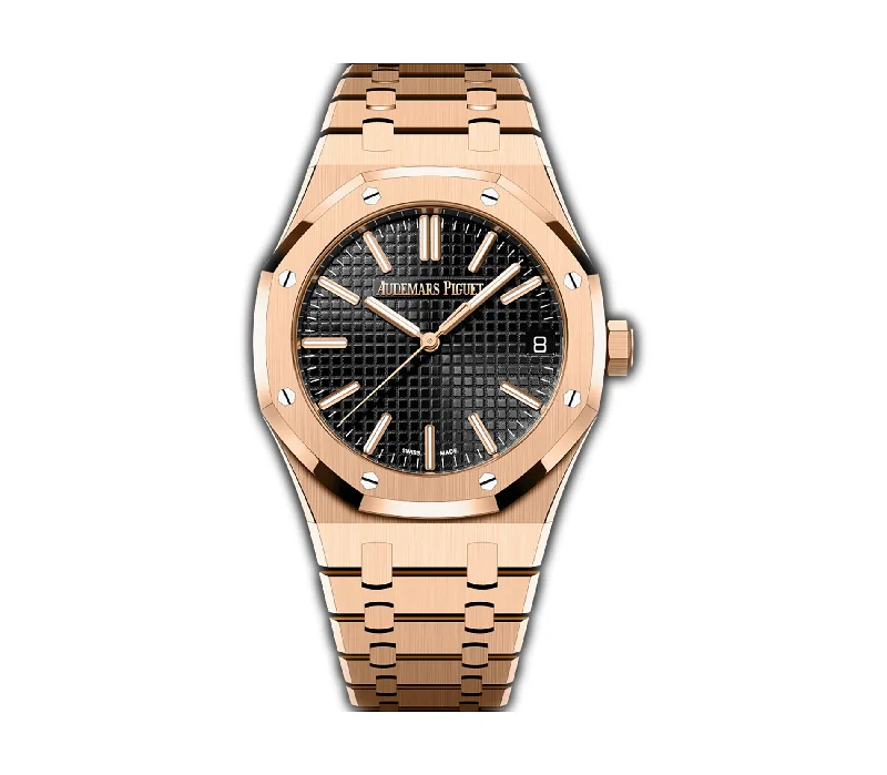 41mm 18k Rose Gold Black Dial on Bracelet