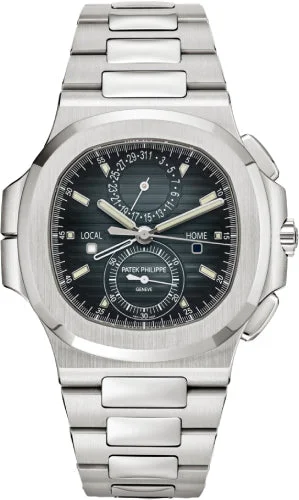 Patek Philippe Nautilus Flyback Chronograph Travel Time Stainless Steel Blue Black Dial | 5990/1A-011