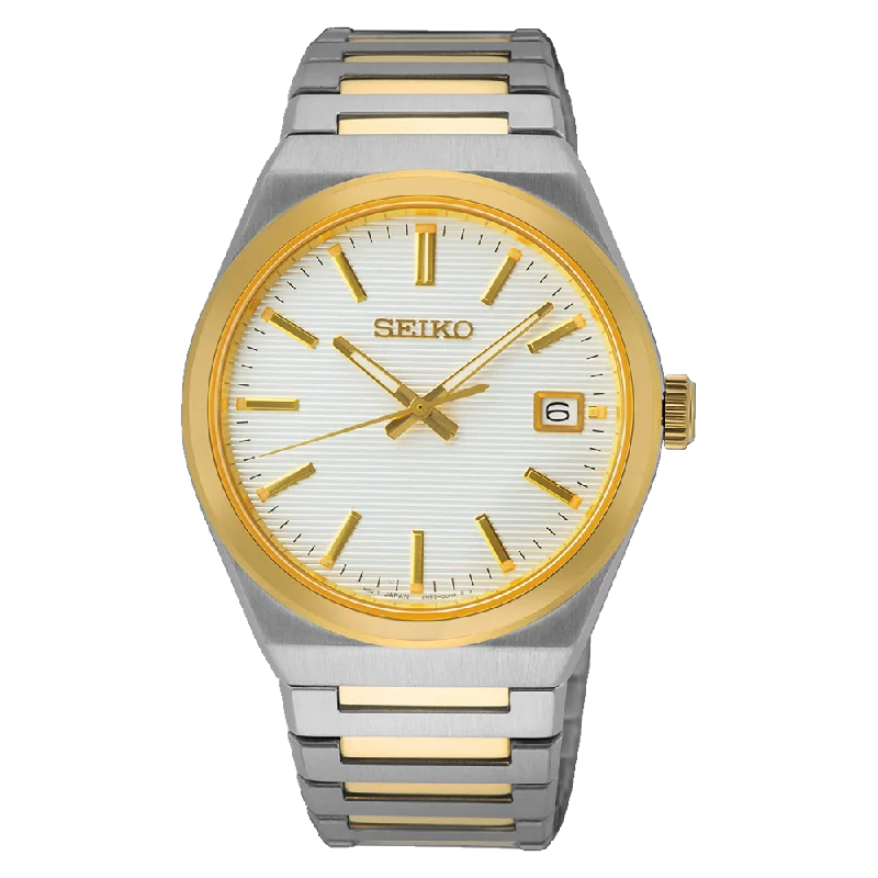 Seiko Conceptual Analogue Two-Toned White Dial Mens Watch SUR558P