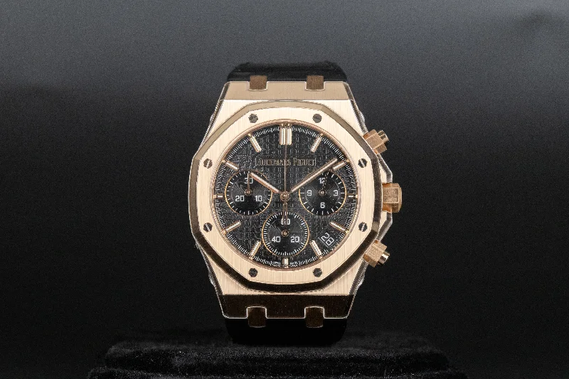 Audemars Piguet<br>26240OR Royal Oak Chronograph Flyback Black Dial Black Strap