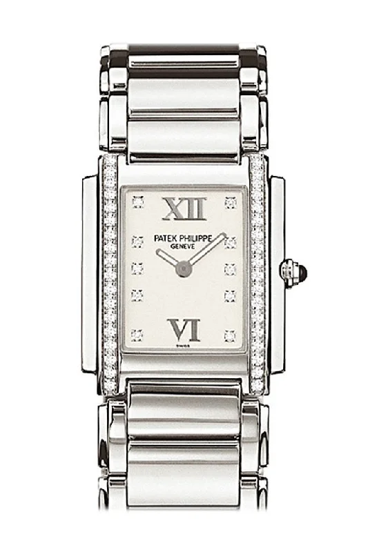 Patek Philippe Twenty-4 Ladies Steel Diamond Ladies Watch 4910/10-011