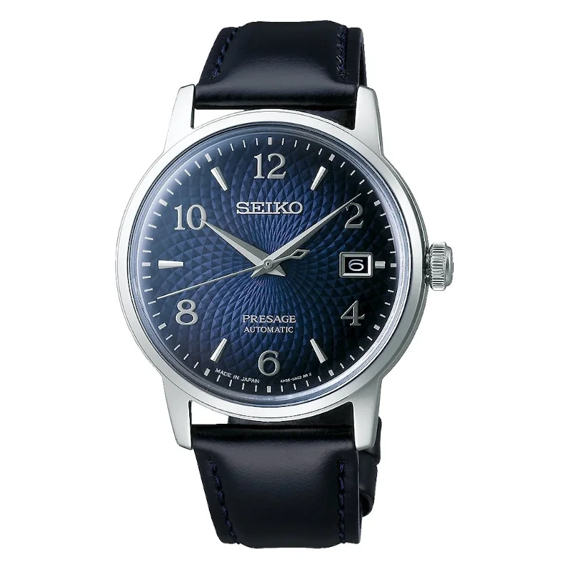 Seiko Presage SRPE43J1 Cocktail Manhattan Blue Dial Date Display Watch WARRANTY