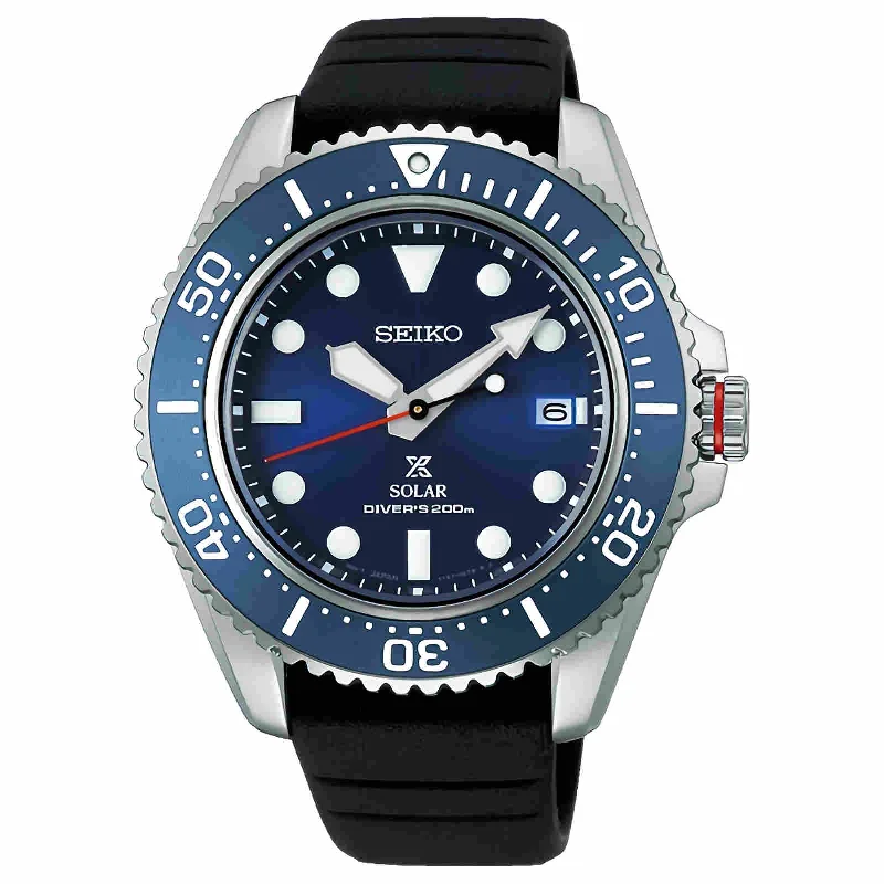 Seiko Prospex SNE593P1 Solar Blue Dial Silicone Strap Men's Diver Watch WARRANTY