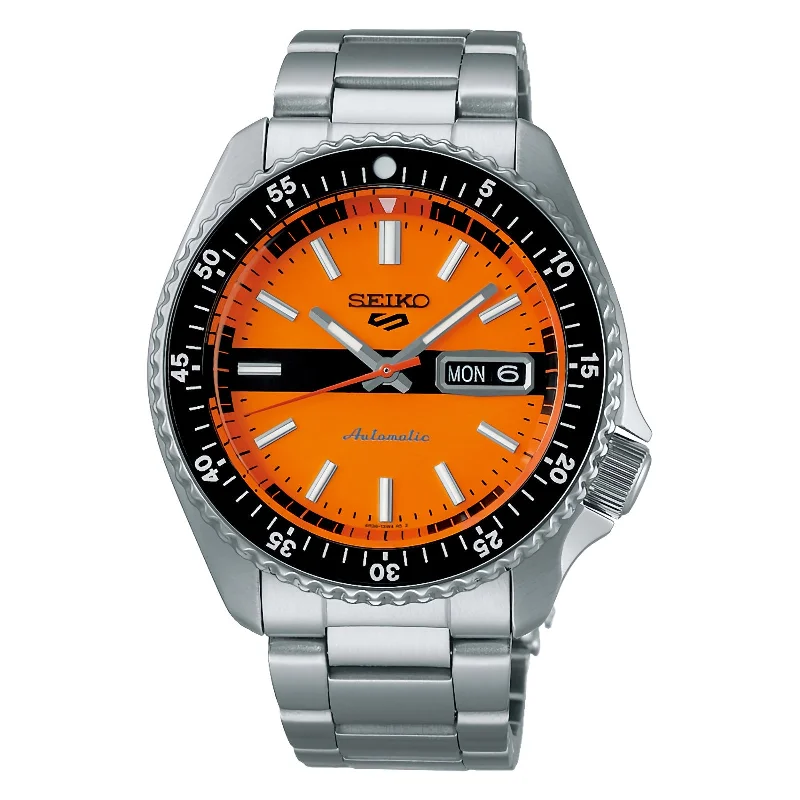 Seiko 5 Sports SBSA219 SRPK11 Automatic Orange Dial Day Date Display Men's Watch