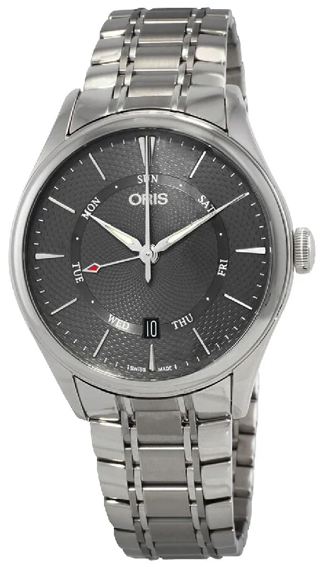 Oris Artelier Pointer Day Date Automatic Stainless Steel Gray Dial Mens Watch 755 7742 4053-07 8 21 88