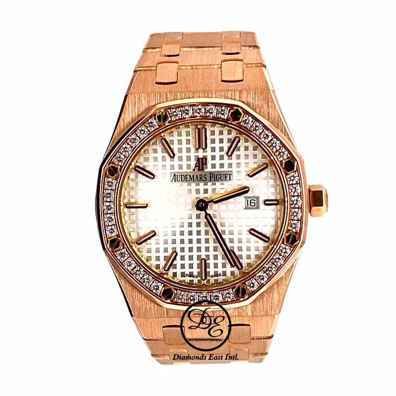 Audemars Piguet Royal Oak Lady 18K Rose Gold 33mm Factory Diamond Bezel 67651OR.ZZ.1261OR.01 BOX/PAPERS