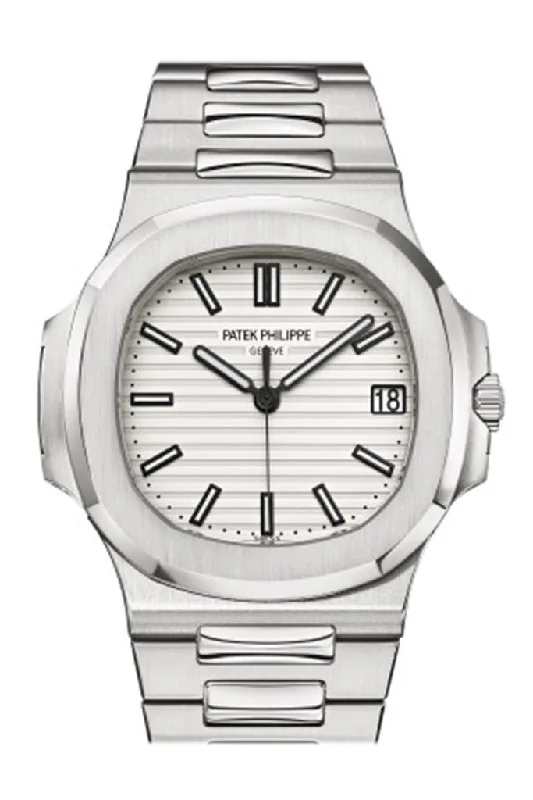 Patek Philippe Nautilus Gold White Dial Mens Watch 5711/1A-011