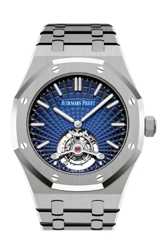 Audemars Piguet Royal Oak 41 Tourbillon Extra-Thin Titanium Blue Dial Mens Watch 26522TI.OO.1220TI.01 DCM