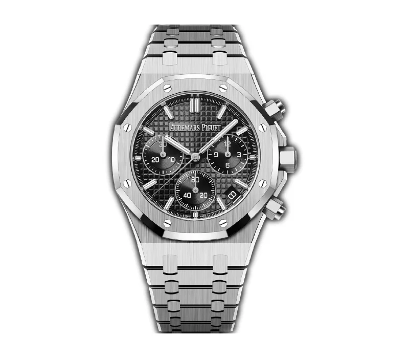 41mm Chronograph Black Silver Dial