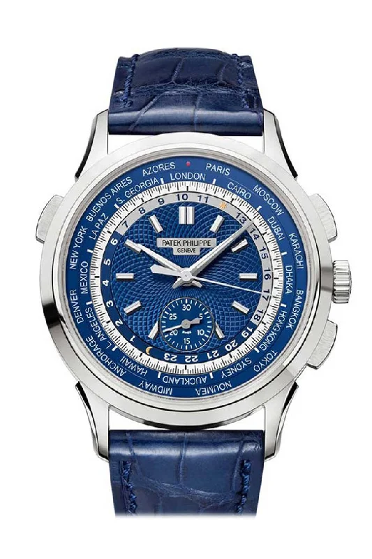 Patek Philippe Complications Blue Dial 18K White Gold Men's Watch 5930G-001