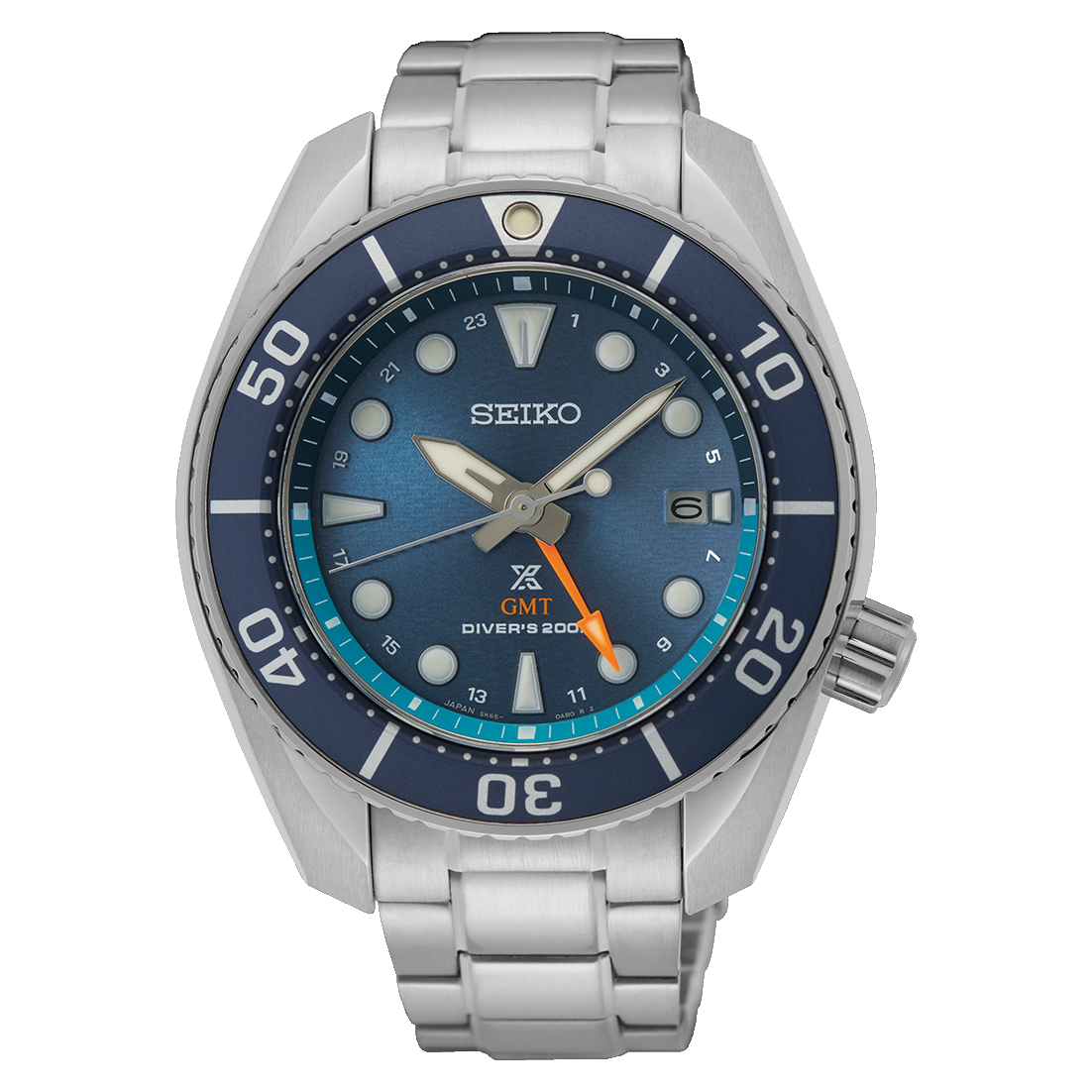 Seiko Prospex Solar GMT Diver Watch Aqua Dial SFK001J