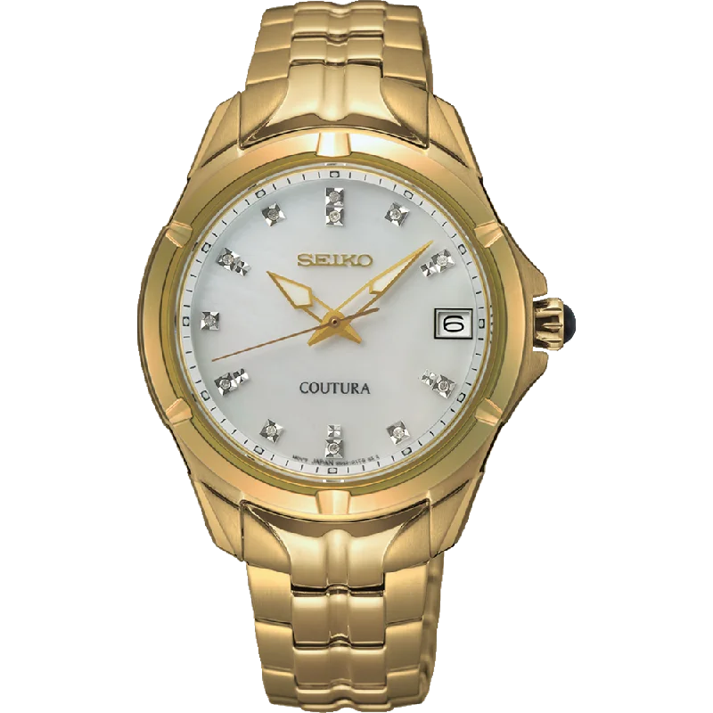 Seiko Coutura Analogue Mother of Pearl Dial Stainless Steel Watch SUR596P