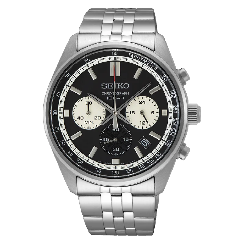 Seiko Chronograph Men's Black Dial Watch SSB429P