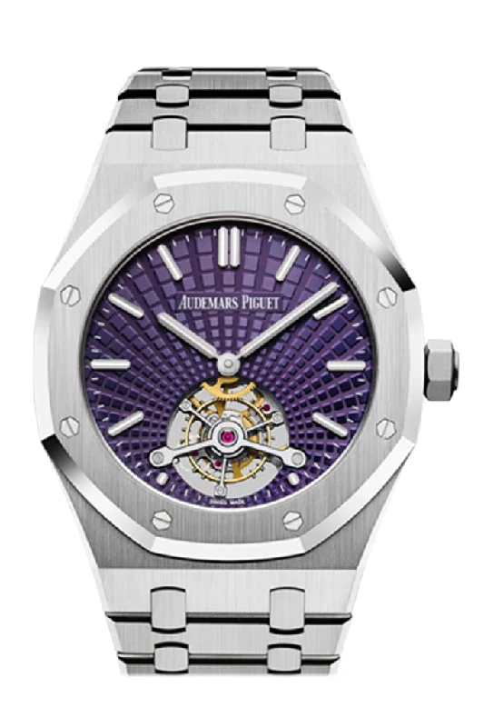 Audemars Piguet Royal Oak 41 Tourbillon Extra-Thin Purple Dial Mens Watch 26522ST.OO.1220ST.01 DCM