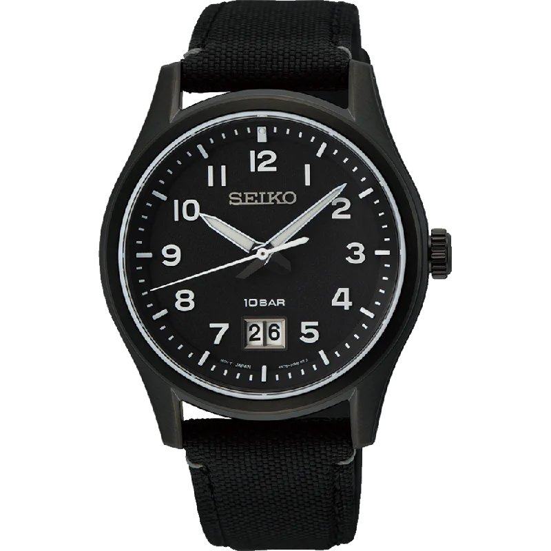 Seiko Conceptual Series Black Dial Nylon Strap Watch SUR571P