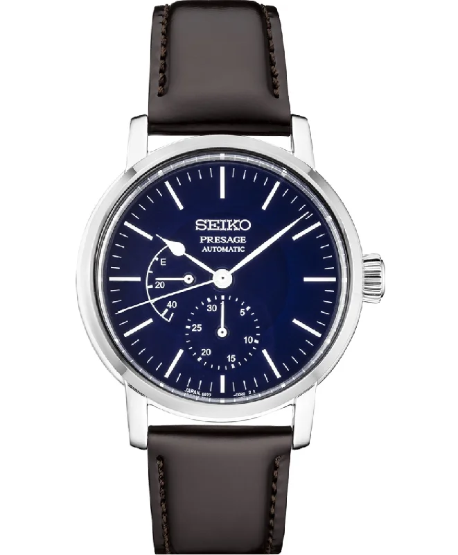 Seiko - Presage Enamel Blue Dial Brown Leather Strap SPB163