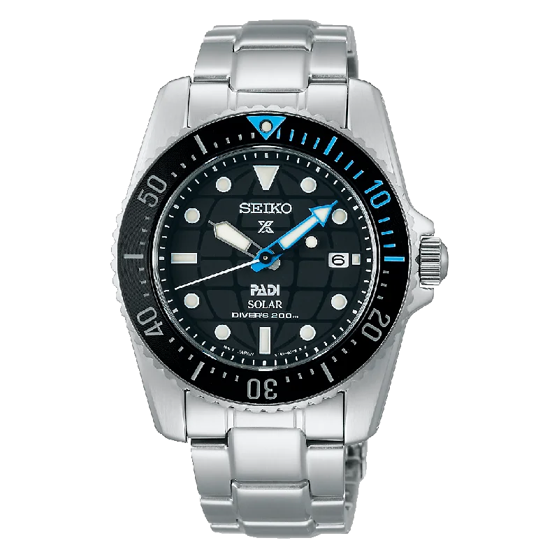 Seiko Prospex Black Padi Sports Solar Divers Men's Watch SNE575P