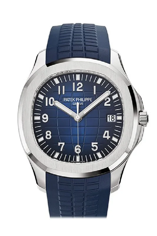 Patek Philippe Aquanaut Blue Dial 18K White Gold Men's Watch 5168G-001